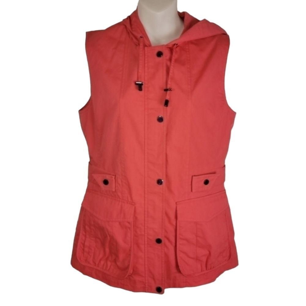 Pendleton coral cargo style hooded vest small